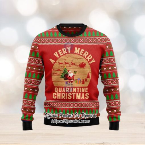 Santa A Very Merry Quarantine Christmas Ugly Christmas Sweater