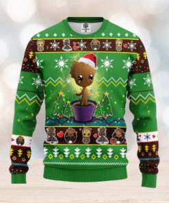 Santa Baby Groot Merry Xmas Gift AOP Print Christmas Ugly Sweater For Men Women