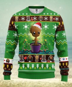 Santa Baby Groot Merry Xmas Gift AOP Print Christmas Ugly Sweater For Men Women