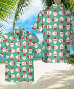 Santa Claus Face Pattern Hawaii Shirt Cute Adorable Christmas Hawaiian Shirt Men Women