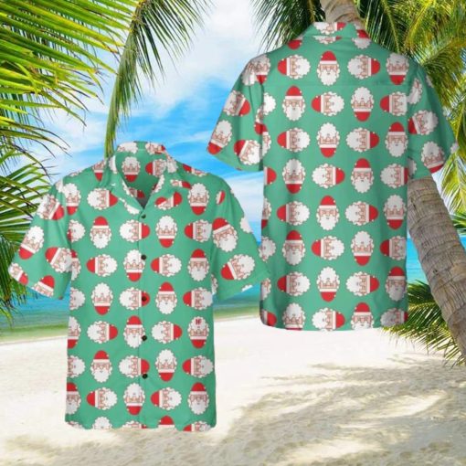 Santa Claus Face Pattern Hawaii Shirt Cute Adorable Christmas Hawaiian Shirt Men Women