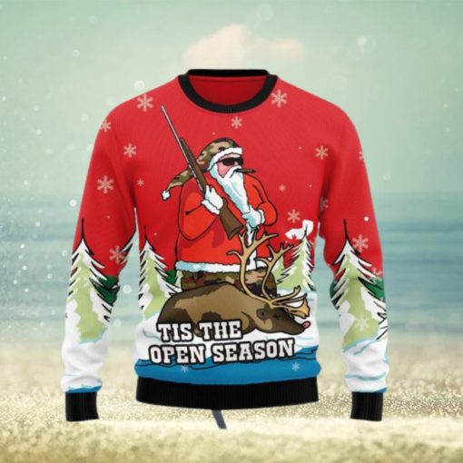 Santa Hunting Tis The Open Season Ugly Christmas Sweater