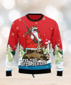 Santa Hunting Tis The Open Season Ugly Christmas Sweater