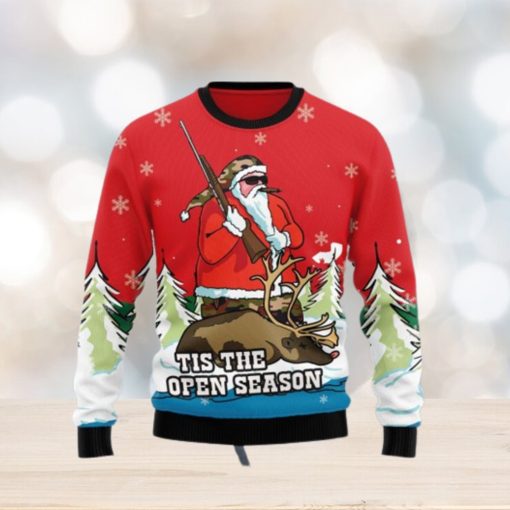 Santa Hunting Tis The Open Season Ugly Christmas Sweater