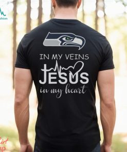 Seattle Seahawks Logo 2023 In My Veins Jesus In My Heart shirt