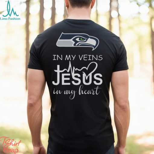 Seattle Seahawks Logo 2023 In My Veins Jesus In My Heart shirt