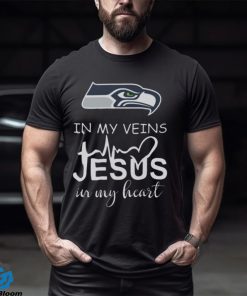 Seattle Seahawks Logo 2023 In My Veins Jesus In My Heart shirt