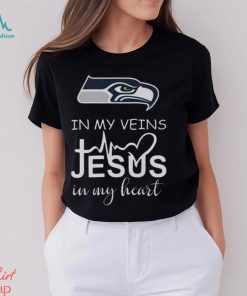 Seattle Seahawks Logo 2023 In My Veins Jesus In My Heart shirt