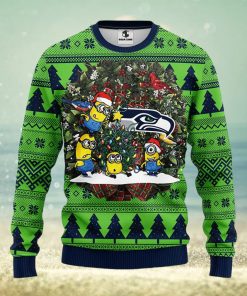 Seattle Seahawks Minion Christmas Ugly Sweater