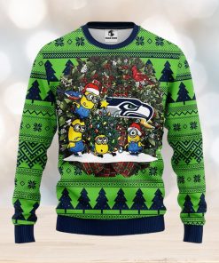 Seattle Seahawks Minion Christmas Ugly Sweater