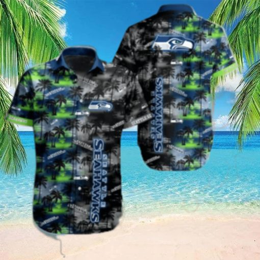 Seattle Seahawks Nfl Hawaiian Shirt   Short  T Shirt Hawaiian Pattern Print