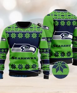 Seattle Seahawks Snowflakes Pattern Ugly Christmas Sweater Christmas Gift