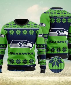 Seattle Seahawks Snowflakes Pattern Ugly Christmas Sweater Christmas Gift