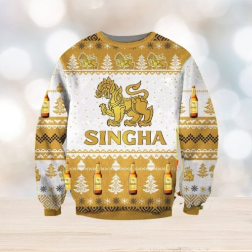 Singha Lager Beer Ugly Christmas Sweater 3D Gift For Men And Women