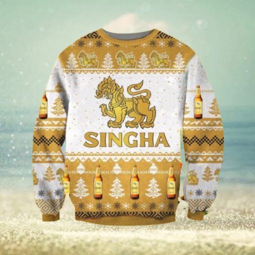 Singha Lager Beer Ugly Christmas Sweater 3D Gift For Men And Women