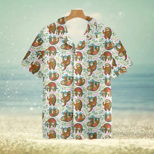 Sloth Flower Tropical Hawaiian Shirt For Men And Women