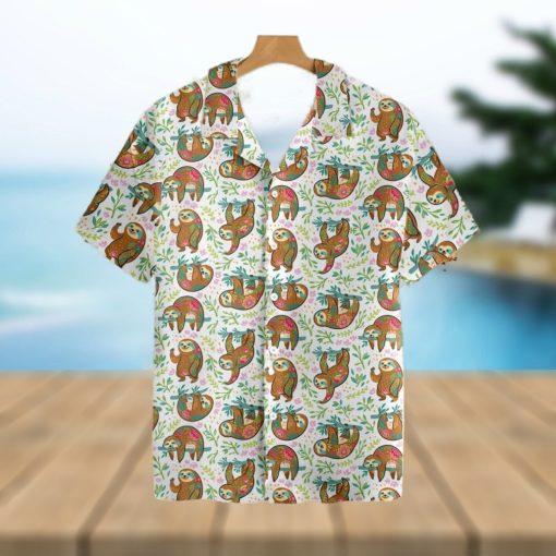 Sloth Flower Tropical Hawaiian Shirt For Men And Women