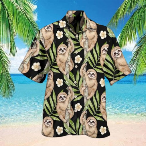 Sloth Tropical Leaf Limited Edition Summer Beach Hawaiian Shirt For Men hawaiian shirt