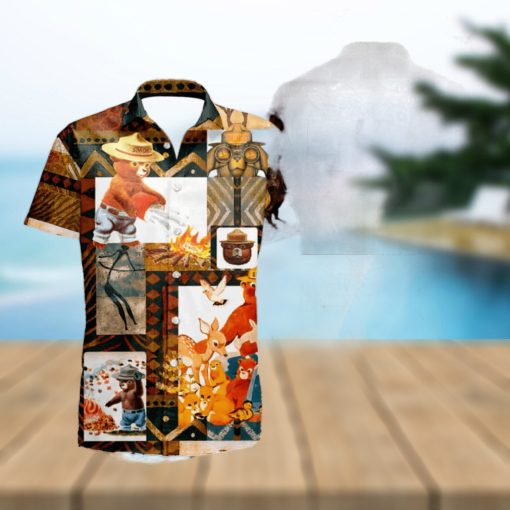 Smokey Bear Short Sleeve Aloha Hawaiian Shirt