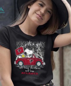 Snoopy And Woodstock Just A Girl Who Lover Christmas And Love Atlanta Falcons Shirt