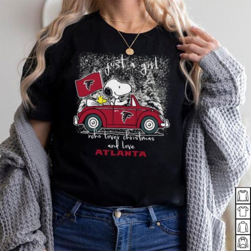 Snoopy And Woodstock Just A Girl Who Lover Christmas And Love Atlanta Falcons Shirt