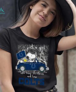 Snoopy And Woodstock Just A Girl Who Lover Christmas And Love Indianapolis Colts Shirt