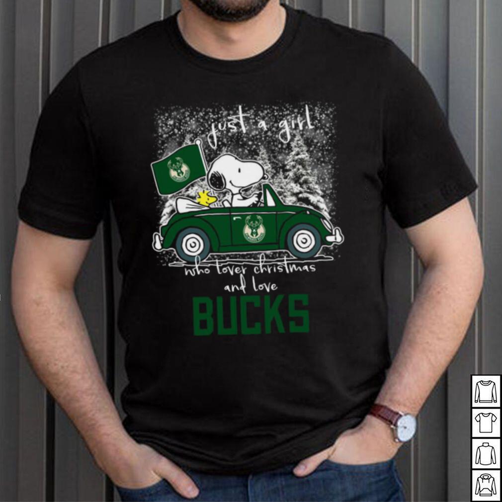 Snoopy And Woodstock Just A Girl Who Lover Christmas And Love Milwaukee Bucks Shirt Snoopy And Woodstock Just A Girl Who Lover Christmas And Love Milwaukee Bucks Shirt