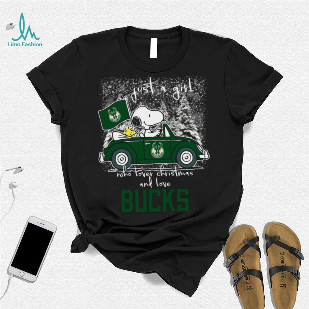 Snoopy And Woodstock Just A Girl Who Lover Christmas And Love Milwaukee Bucks Shirt Snoopy And Woodstock Just A Girl Who Lover Christmas And Love Milwaukee Bucks Shirt