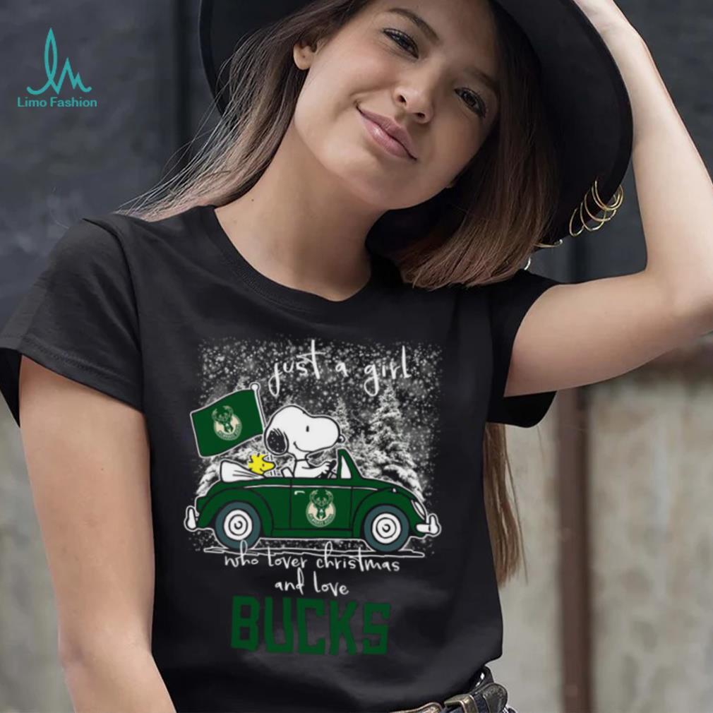Snoopy And Woodstock Just A Girl Who Lover Christmas And Love Milwaukee Bucks Shirt Snoopy And Woodstock Just A Girl Who Lover Christmas And Love Milwaukee Bucks Shirt