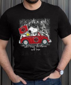Snoopy And Woodstock Just A Girl Who Lover Christmas And Love Toronto Raptors Shirt
