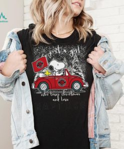 Snoopy And Woodstock Just A Girl Who Lover Christmas And Love Toronto Raptors Shirt