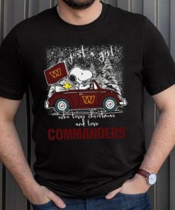 Snoopy And Woodstock Just A Girl Who Lover Christmas And Love Washington Commanders Shirt