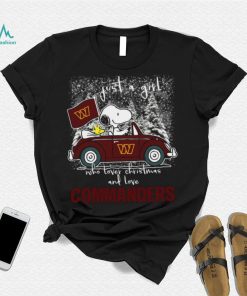 Snoopy And Woodstock Just A Girl Who Lover Christmas And Love Washington Commanders Shirt