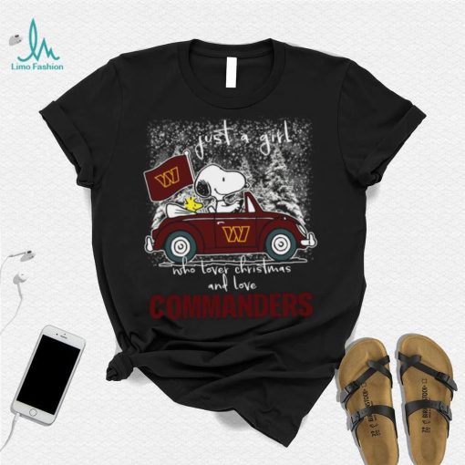 Snoopy And Woodstock Just A Girl Who Lover Christmas And Love Washington Commanders Shirt