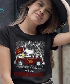 Snoopy And Woodstock Just A Girl Who Lover Christmas And Love Washington Commanders Shirt