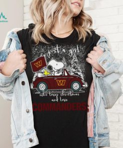 Snoopy And Woodstock Just A Girl Who Lover Christmas And Love Washington Commanders Shirt
