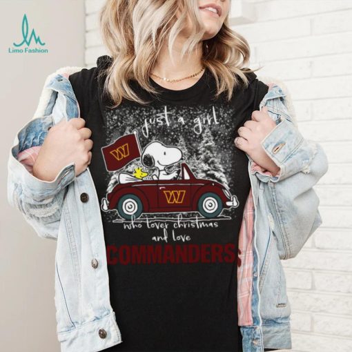 Snoopy And Woodstock Just A Girl Who Lover Christmas And Love Washington Commanders Shirt
