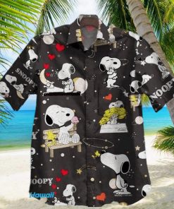 Snoopy For Man And Woman Print Short Sleeve Hawaiian Shirt