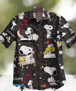 Snoopy For Man And Woman Print Short Sleeve Hawaiian Shirt