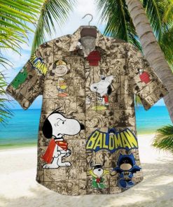 Snoopy For Man And Woman Print Short Sleeve Hawaiian Shirts