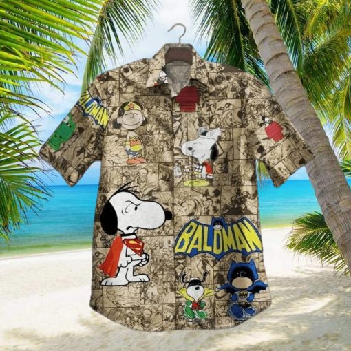 Snoopy For Man And Woman Print Short Sleeve Hawaiian Shirts