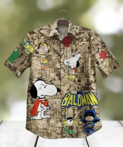 Snoopy For Man And Woman Print Short Sleeve Hawaiian Shirts