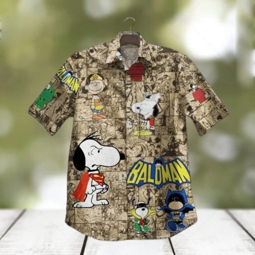 Snoopy For Man And Woman Print Short Sleeve Hawaiian Shirts