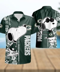 Snoopy Green Bay Packers Short Sleeve Aloha Hawaiian Shirt