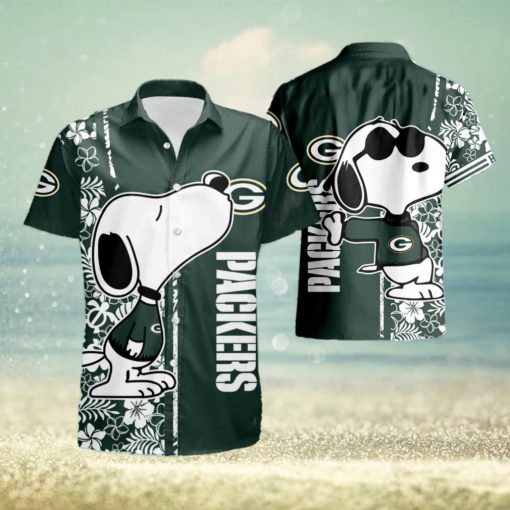 Snoopy Green Bay Packers Short Sleeve Aloha Hawaiian Shirt