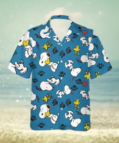 Snoopy With Woodstock And Paw Cartoon Peanuts For Men And Women Graphic Print Short Sleeve Hawaiian Casual Shirt