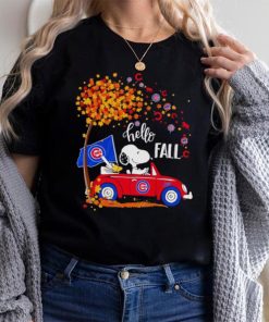 Hello Fall Snoopy driving Chicago Cubs shirt - Kingteeshop