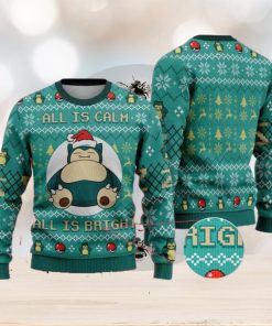 Snorlax All Is Calm Bright Ugly Christmas Sweater Sweatshirt Anime Xmas Pocket Monster