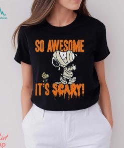 So Awesome It’s Scary Snoopy Woodstock Halloween Shirt, Snoopy Woodstock Mummy Halloween T Shirt