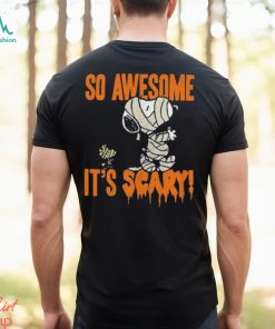 So Awesome It’s Scary Snoopy Woodstock Halloween Shirt, Snoopy Woodstock Mummy Halloween T Shirt
